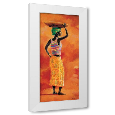 African beauty 1-3 White Modern Wood Framed Art Print by Renee