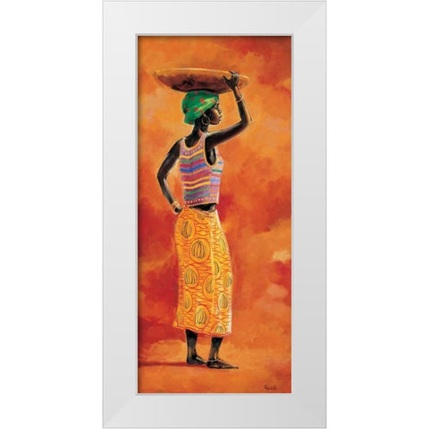 African beauty 1-3 White Modern Wood Framed Art Print by Renee