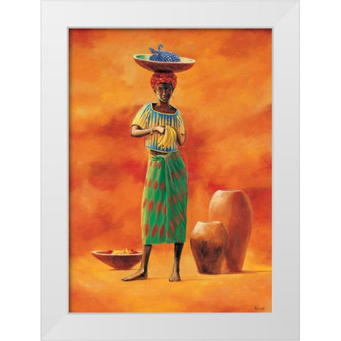African beauty 2-3 White Modern Wood Framed Art Print by Renee
