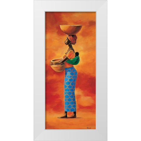 African beauty 3-3 White Modern Wood Framed Art Print by Renee