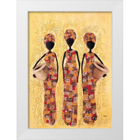 African ladies 2-3 White Modern Wood Framed Art Print by Hedy