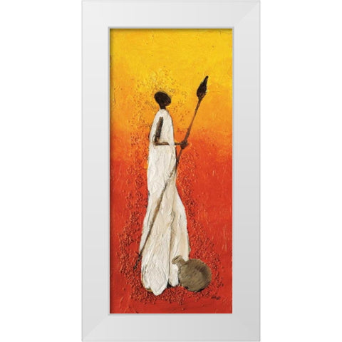African fighter 1-3 White Modern Wood Framed Art Print by Hedy