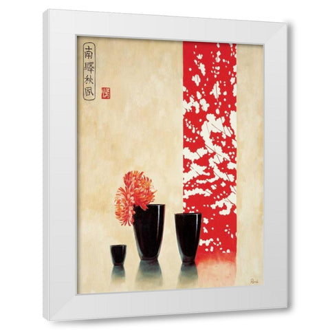 Asian bowls II White Modern Wood Framed Art Print by Renee
