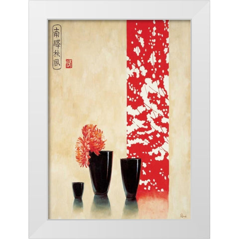 Asian bowls II White Modern Wood Framed Art Print by Renee