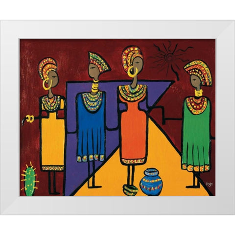 Colorful Africa I White Modern Wood Framed Art Print by Hedy