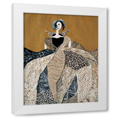 Fashion lady I White Modern Wood Framed Art Print by Hedy