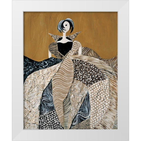 Fashion lady I White Modern Wood Framed Art Print by Hedy