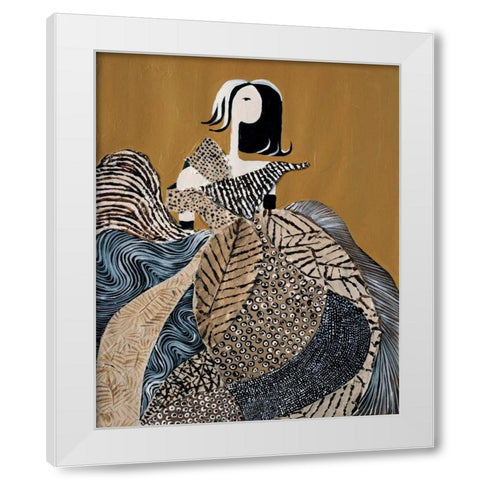 Fashion lady II White Modern Wood Framed Art Print by Hedy