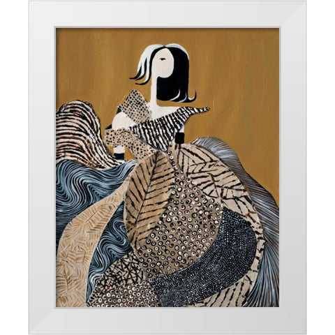 Fashion lady II White Modern Wood Framed Art Print by Hedy