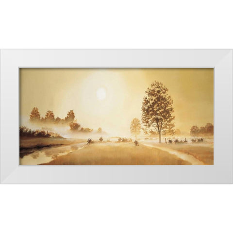 Misty landscape I White Modern Wood Framed Art Print by Nauts, Frans