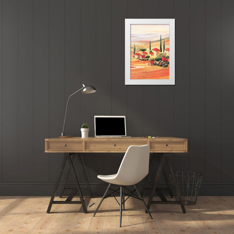 Tuscan Village V White Modern Wood Framed Art Print by Renee