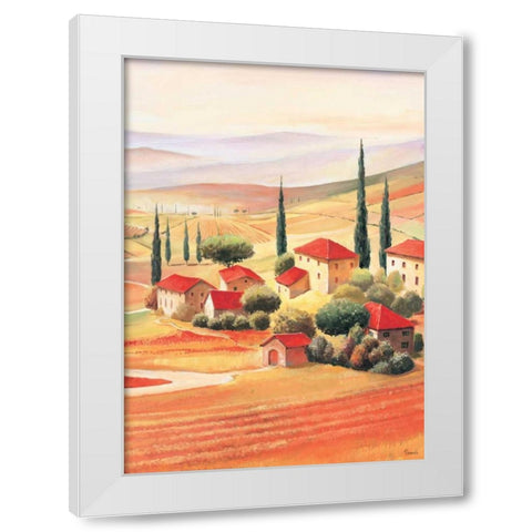 Tuscan Village V White Modern Wood Framed Art Print by Renee