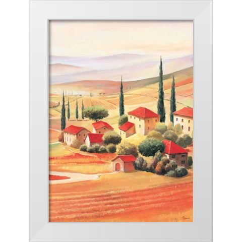 Tuscan Village V White Modern Wood Framed Art Print by Renee