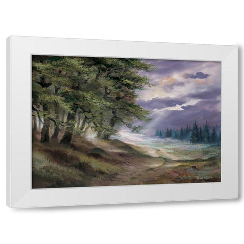 In the woods White Modern Wood Framed Art Print by Withaar, Reint