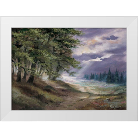 In the woods White Modern Wood Framed Art Print by Withaar, Reint