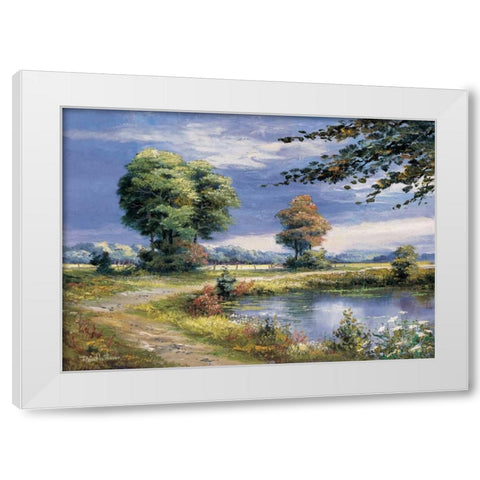 Beautiful lake White Modern Wood Framed Art Print by Withaar, Reint