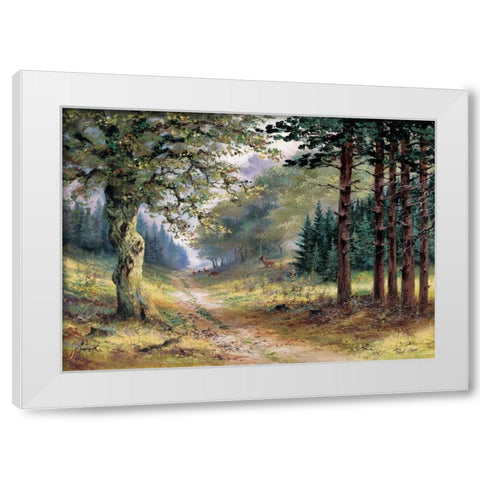 Trees White Modern Wood Framed Art Print by Withaar, Reint