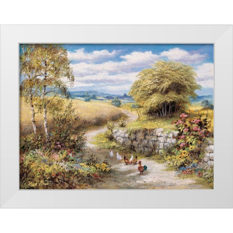 Lucky chickens White Modern Wood Framed Art Print by Withaar, Reint