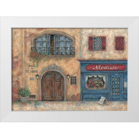 Modiste White Modern Wood Framed Art Print by Kaufman, Judy
