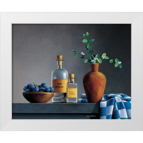 Stillife with bottles White Modern Wood Framed Art Print by Harris, Michael