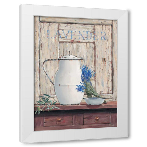 Lavender III White Modern Wood Framed Art Print by Renee