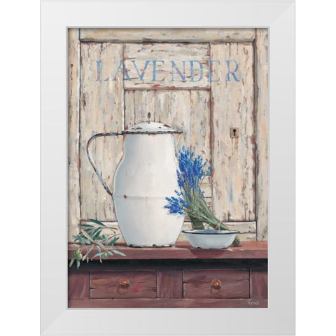Lavender III White Modern Wood Framed Art Print by Renee