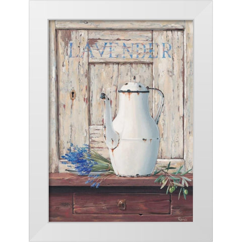 Lavender IV White Modern Wood Framed Art Print by Renee