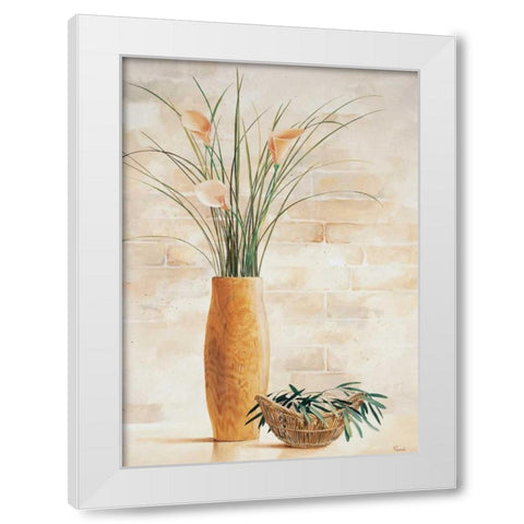 Grass in vase II White Modern Wood Framed Art Print by Renee