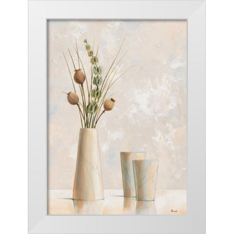 Vase and bowl II White Modern Wood Framed Art Print by Renee