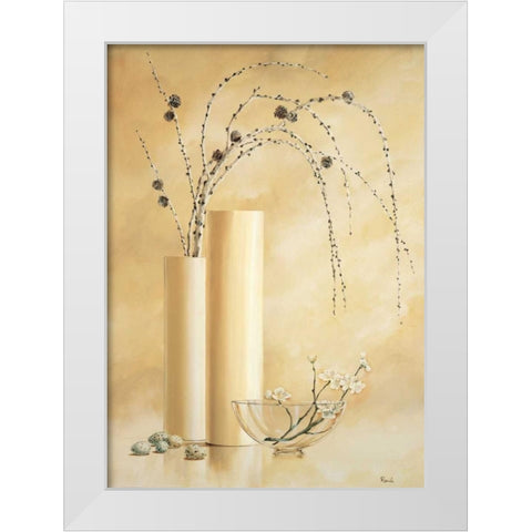 Vases with twigs II White Modern Wood Framed Art Print by Renee