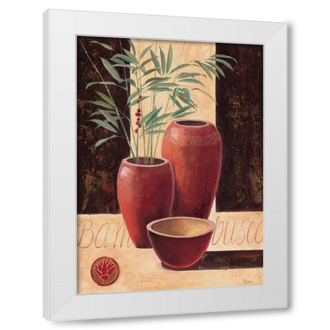 Bambuseo White Modern Wood Framed Art Print by Renee