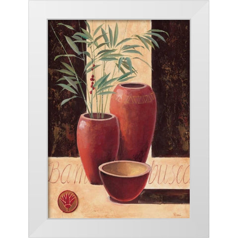 Bambuseo White Modern Wood Framed Art Print by Renee