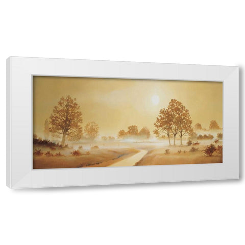 Misty landscape II White Modern Wood Framed Art Print by Nauts, Frans