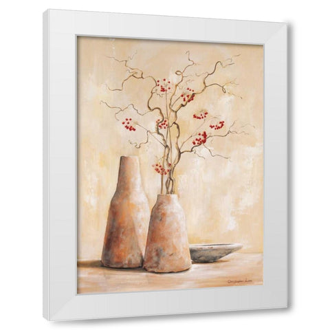 Red berries III White Modern Wood Framed Art Print by Lien, Christopher