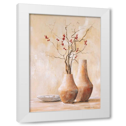Red berries IV White Modern Wood Framed Art Print by Lien, Christopher