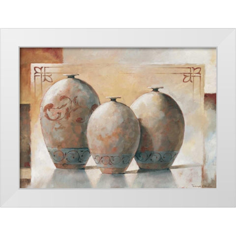 Vases III White Modern Wood Framed Art Print by Alberto, Tanya