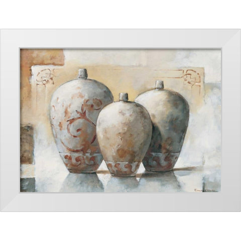 Vases IV White Modern Wood Framed Art Print by Alberto, Tanya