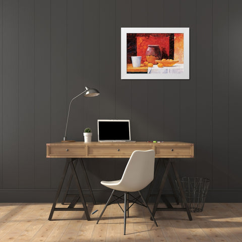 Stillife in red I White Modern Wood Framed Art Print by Nauts, Frans