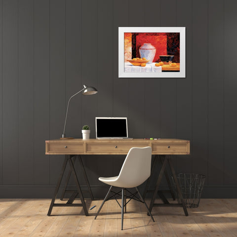 Stillife in red II White Modern Wood Framed Art Print by Nauts, Frans