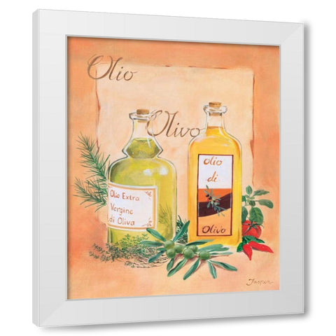 Olio Olivo White Modern Wood Framed Art Print by Jasper