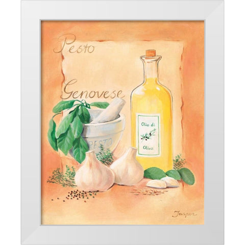 Pesto Genovese White Modern Wood Framed Art Print by Jasper