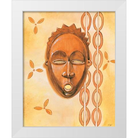 Mask II White Modern Wood Framed Art Print by Nauts, Frans