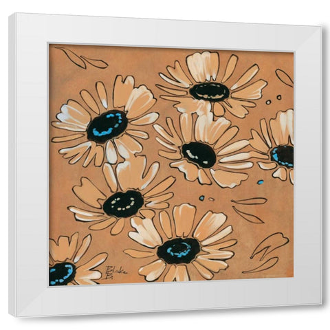 Happy daisies I White Modern Wood Framed Art Print by Blake B
