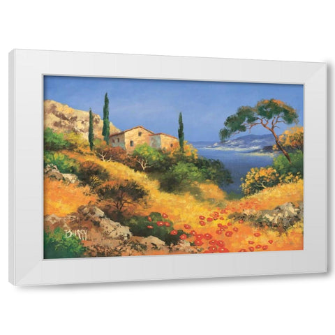 View on ocean I White Modern Wood Framed Art Print by Burgy