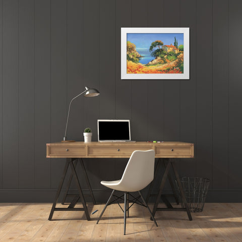 View on ocean II White Modern Wood Framed Art Print by Burgy