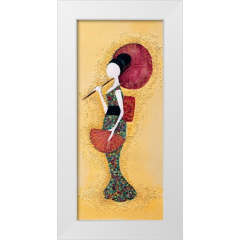 Japanese lady II White Modern Wood Framed Art Print by Hedy