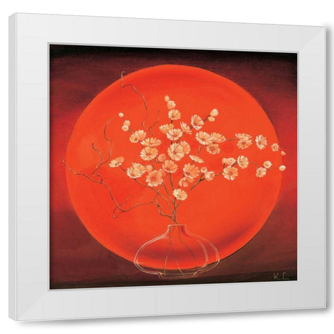 Vase in circle I White Modern Wood Framed Art Print by Leijs, Karin