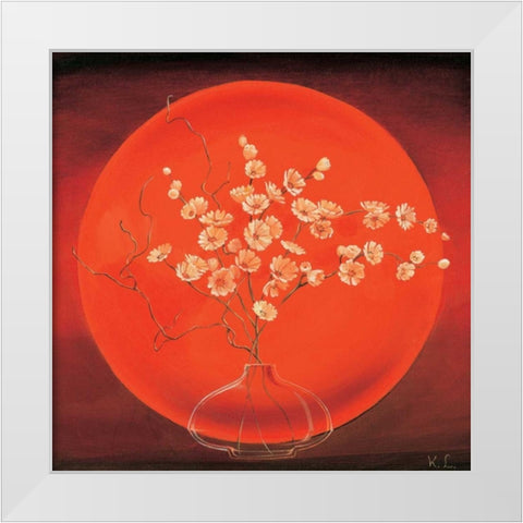 Vase in circle I White Modern Wood Framed Art Print by Leijs, Karin