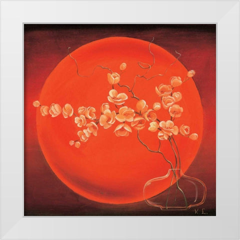 Vase in circle III White Modern Wood Framed Art Print by Leijs, Karin