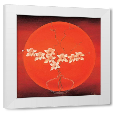 Vase in circle IV White Modern Wood Framed Art Print by Leijs, Karin